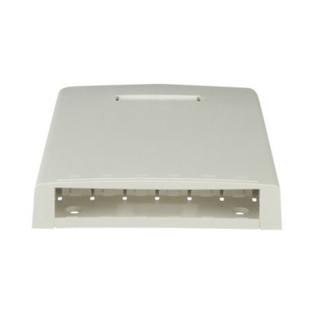 Caja De Montaje En Superficie Con Accesorio Para Resguardo De Fibra Óptica Para 6 Módulos Minicom Color Blanco Mate
