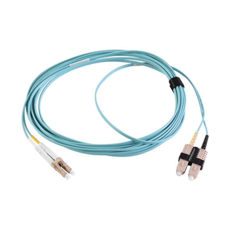 Jumper De Fibra Óptica Multimodo 50/125 Xglo Om3 Lcsc Duplex Ofnr Color Aqua 3 Metros