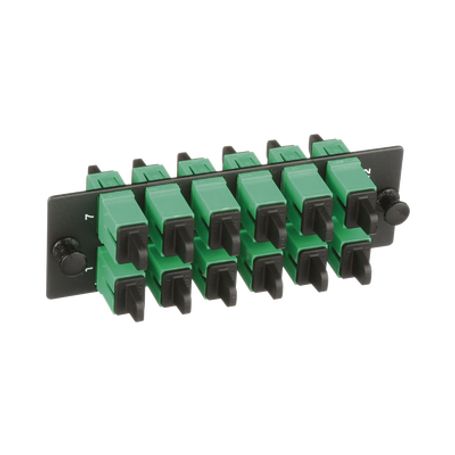 Placa Acopladora De Fibra Optica Fap Con 12 Conectores Sc/apc (12 Fibras) Para Fibra Monomodo Os1/os2 Color Verde
