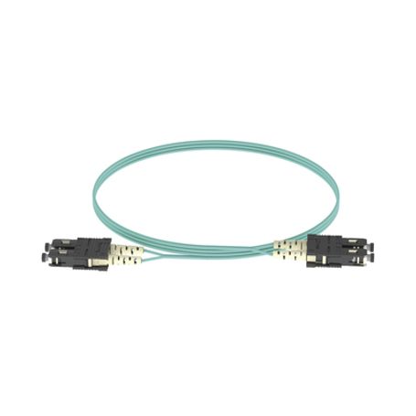 Jumper De Fibra Optica Multimodo 50/125 Om3 Scsc Duplex Ofnr (riser) Color Aqua 2 Metros