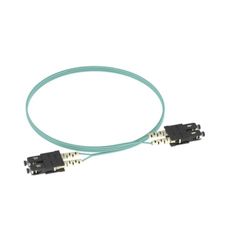 Jumper De Fibra Optica Multimodo 50/125 Om3 Scsc Duplex Ofnr (riser) Color Aqua 2 Metros