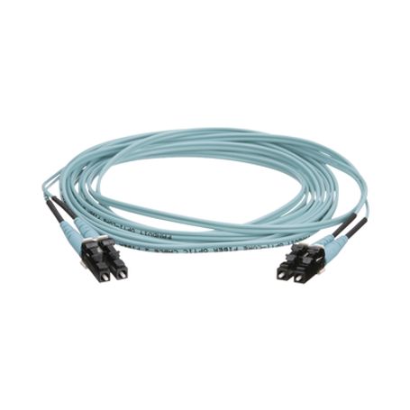 jumper de fibra optica multimodo 50125 om4 lclc duplex ofnr riser color aqua 9 metros