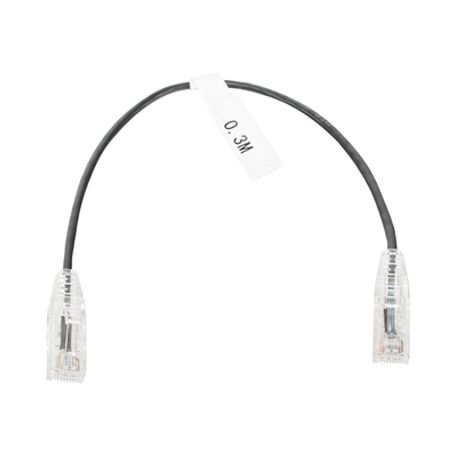 cable de parcheo slim utp cat6  30 cm negro diámetro reducido 28 awg187978