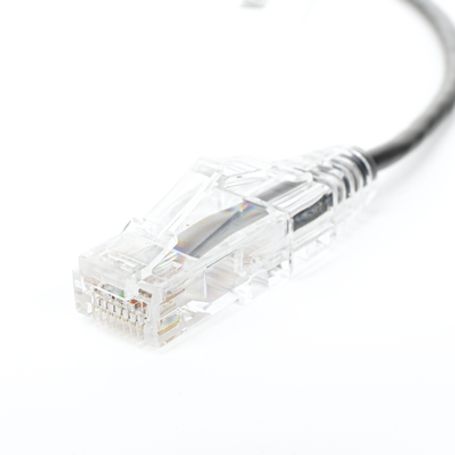Cable De Parcheo Slim Utp Cat6  30 Cm Negro Diámetro Reducido (28 Awg)