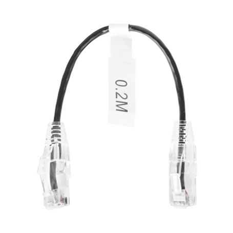 cable de parcheo slim utp cat6  20 cm negro diámetro reducido 28 awg192750