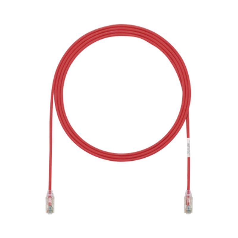 Cable De Parcheo Tx6 Utp Cat6 Diámetro Reducido (28awg) Color Rojo 7ft 