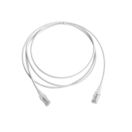 patch cord mc6 modular cat6 utp cmls0h 7ft color blanco diámetro reducido 28awg versión bulk sin empaque individual