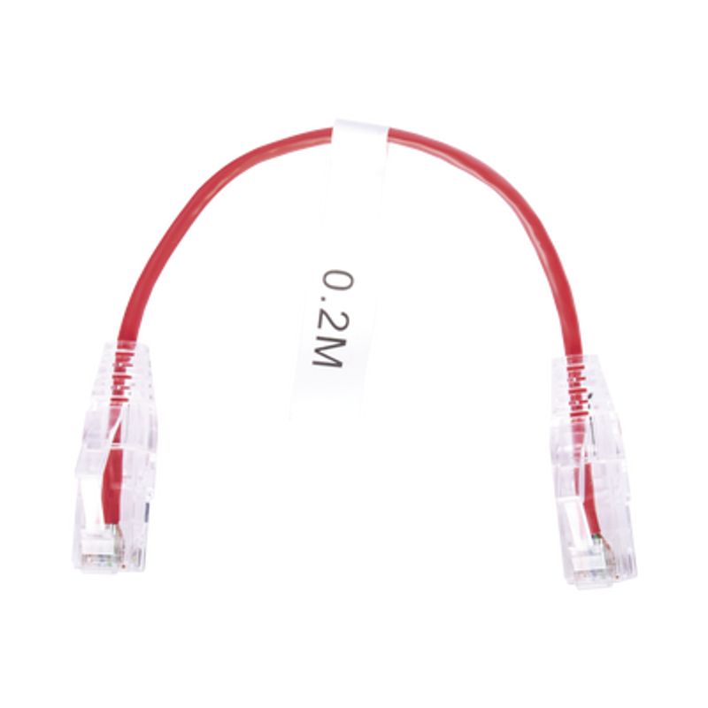 Cable De Parcheo Slim Utp Cat6  20 Cm Rojo Diámetro Reducido (28 Awg)