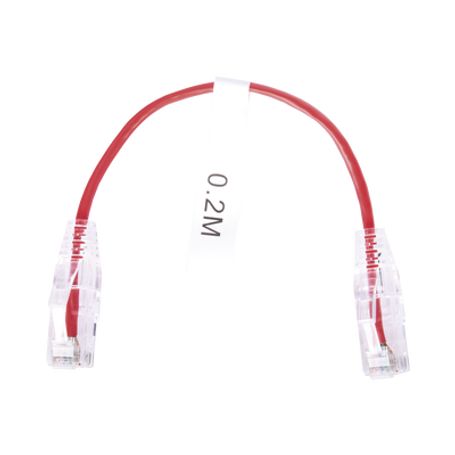 Cable De Parcheo Slim Utp Cat6  20 Cm Rojo Diámetro Reducido (28 Awg)