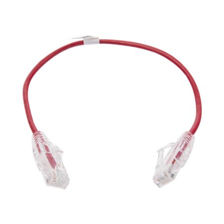 cable de parcheo slim utp cat6  30 cm rojo diámetro reducido 28 awg183543