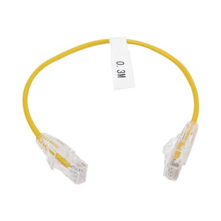 cable de parcheo slim utp cat6  30 cm amarillo diámetro reducido 28 awg183542