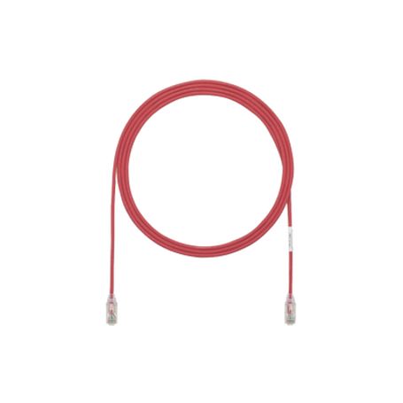 cable de parcheo tx6 utp cat6 diámetro reducido 28awg color rojo 5ft 