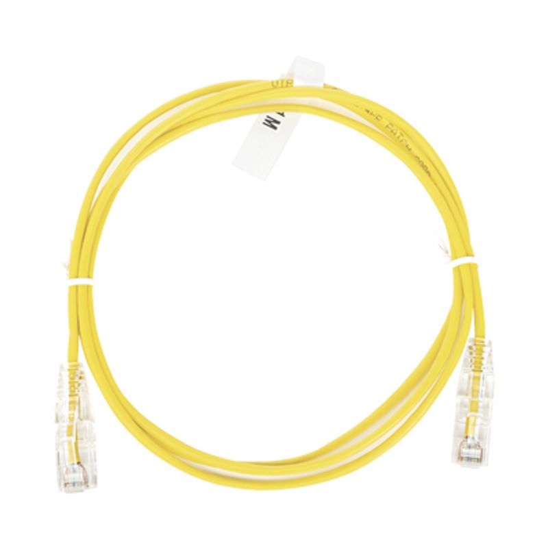 Cable De Parcheo Slim Utp Cat6  1 Metro Amarillo Diámetro Reducido (28 Awg)