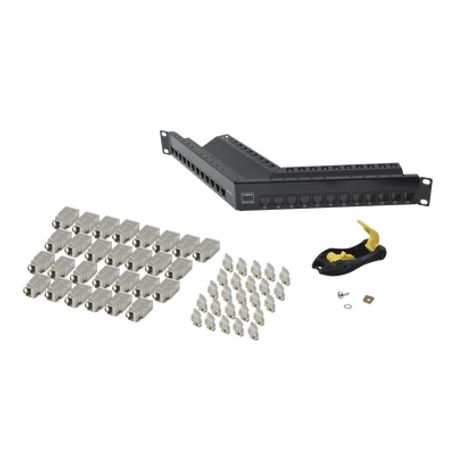 Patch Panel Zmax De 24 Puertos Blindado Precargado Con Jacks Categoria 6a Angulado 1ur