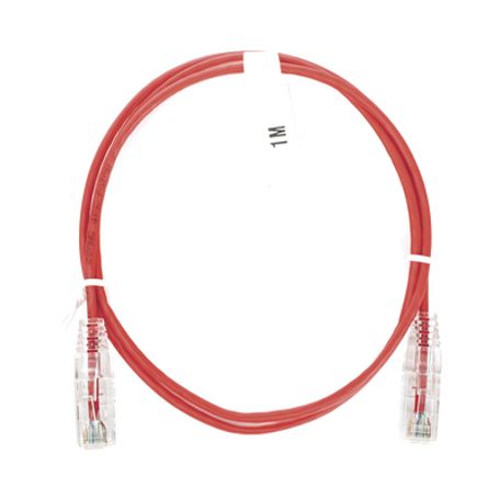 cable de parcheo slim utp cat6  1 metro rojo diámetro reducido 28 awg189709