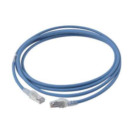 patch cord skinny cat6a blindado sftp 10ft diámetro reducido 28 awg color azul158083