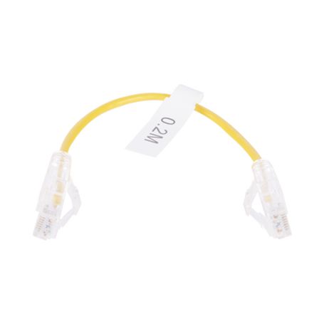 cable de parcheo slim utp cat6  20 cm amarillo diámetro reducido 28 awg192751