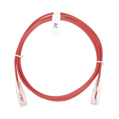 Cable De Parcheo Slim Utp Cat6  2 M Rojo Diámetro Reducido (28 Awg)