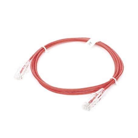 Cable De Parcheo Slim Utp Cat6  2 M Rojo Diámetro Reducido (28 Awg)