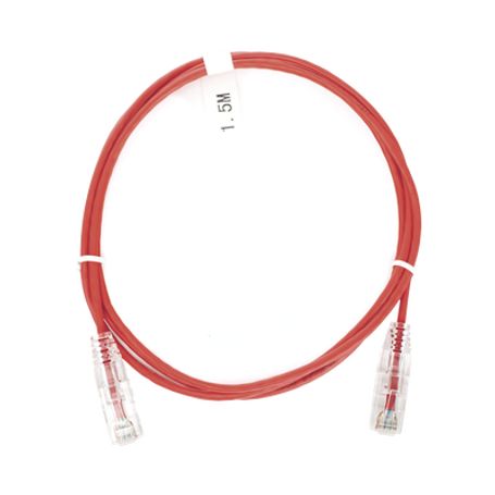 Cable De Parcheo Slim Utp Cat6  1.5 M Rojo Diámetro Reducido (28 Awg)