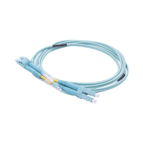 jumper de fibra óptica multimodo om3 50125 lclc ofnr riser 20 mm dúplex aqua 2 metros200419