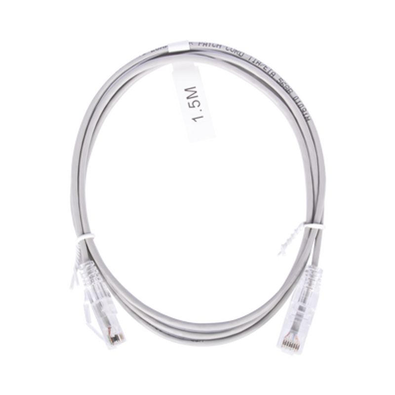 Cable De Parcheo Slim Utp Cat6  1.5 M Gris Diámetro Reducido (28 Awg)