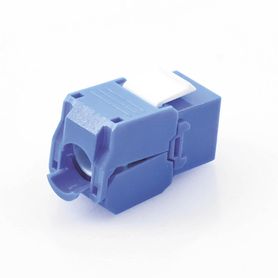módulo jack keystone cat6 toolless con terminación en ángulo 180 º color azul compatible con faceplate y patchpanel linkedpro20