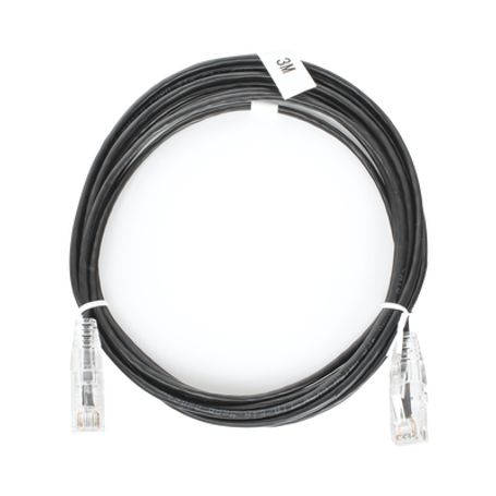 cable de parcheo slim utp cat6  3 m negro diámetro reducido 28 awg189691