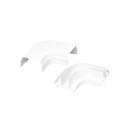 curva de radio controlado para uso con canaleta t45 material pvc rigido color blanco mate