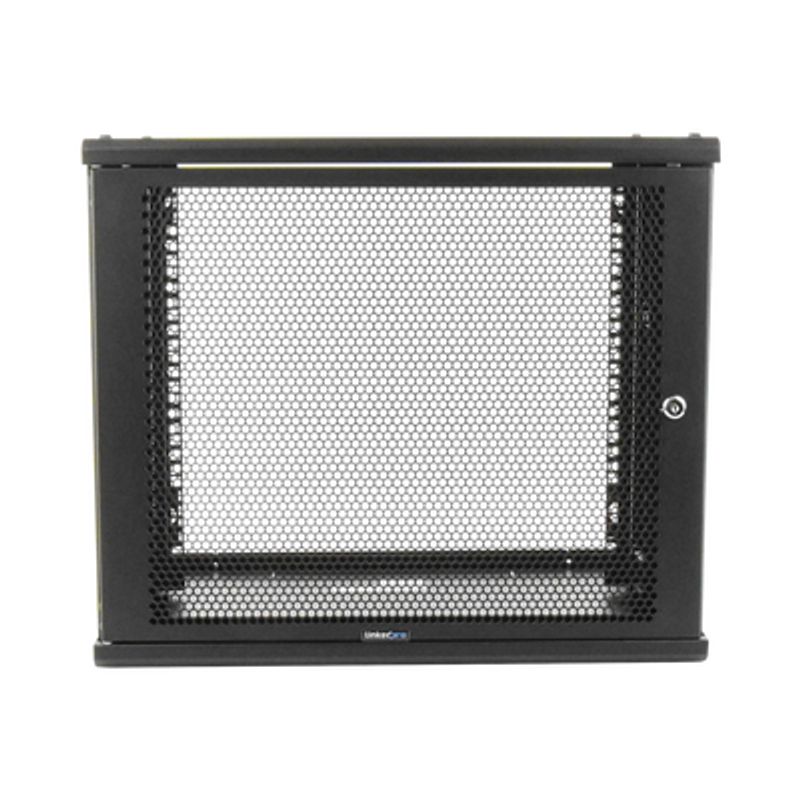 Gabinete Linkedpro De Montaje En Pared 19in Puerta Perforada 9 Ur 450 Mm De Profundidad Color Negro