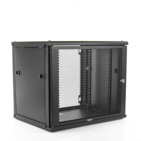 Gabinete Linkedpro De Montaje En Pared 19in Puerta Perforada 9 Ur 450 Mm De Profundidad Color Negro