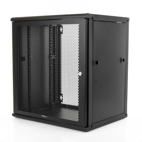 Gabinete Linkedpro De Montaje En Pared 19in Puerta Perforada 12 Ur 450 Mm De Profundidad Color Negro