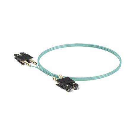 Jumper De Fibra Óptica Multimodo 50/125 Om4 Scsc Duplex Ofnr (riser) Color Aqua 3 Metros