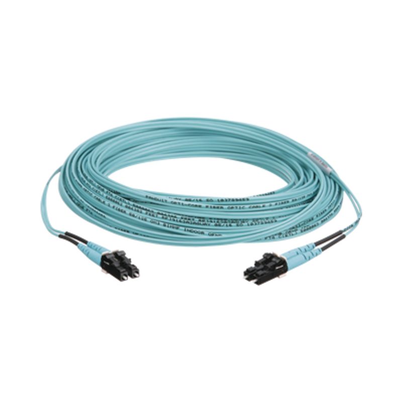 Jumper De Fibra Optica Multimodo 50/125 Om3 Lclc Duplex Ofnr (riser) Color Aqua 15 Metros