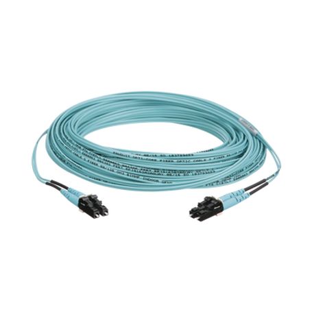 Jumper De Fibra Optica Multimodo 50/125 Om3 Lclc Duplex Ofnr (riser) Color Aqua 15 Metros