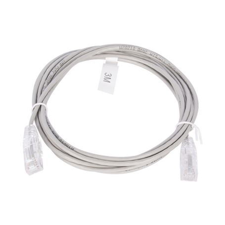 cable de parcheo slim utp cat6  3 m gris diámetro reducido 28 awg192776