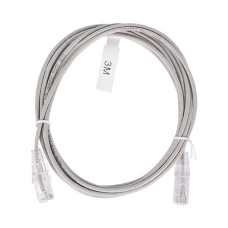 Cable De Parcheo Slim Utp Cat6  3 M Gris Diámetro Reducido (28 Awg)