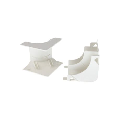 esquinero interior para uso con canaleta t45 material pvc rigido color blanco mate