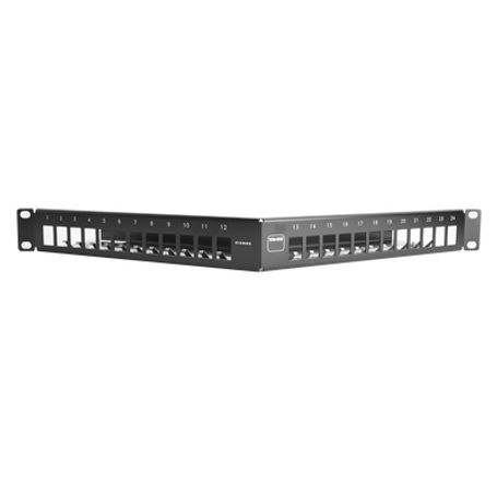 Patch Panel Teramax De 24 Puertos Modular Angulado Color Negro 1ur Patch Panel Teramax De 24 Puertos Modular Angulado Color Negro 1ur