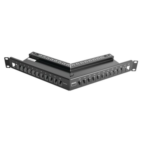 Patch Panel Teramax De 24 Puertos Modular Angulado Color Negro 1ur Patch Panel Teramax De 24 Puertos Modular Angulado Color Negro 1ur
