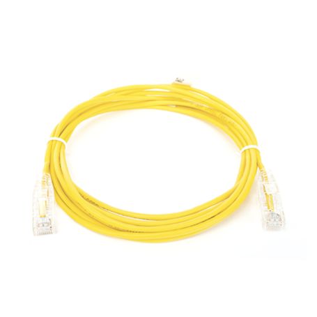 Cable De Parcheo Slim Utp Cat6  3 M Amarillo Diámetro Reducido (28 Awg)