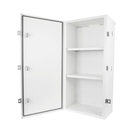 Gabinete Para Instalación De 3 Baterias Pl110d12 Fabricado En Lámina Galvanizada Accesorios Para Piso O Poste (no Incluidos)