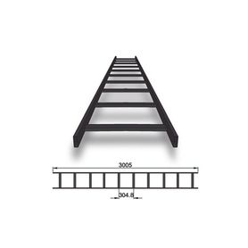 escalera tubular tramo recto epoxica de 15 de peralte  x 12 de ancho tramo de 3 m ideal para centros de datos196014