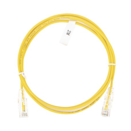 cable de parcheo slim utp cat6  2 m amarillo diámetro reducido 28 awg189701