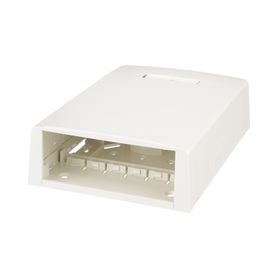 caja de montaje en superficie con accesorio para resguardo de fibra óptica para 12 módulos minicom color blanco mate 178113