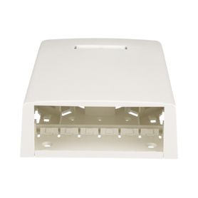 caja de montaje en superficie con accesorio para resguardo de fibra óptica para 12 módulos minicom color blanco mate 178113