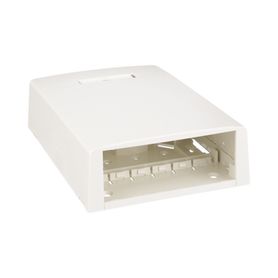 caja de montaje en superficie con accesorio para resguardo de fibra óptica para 12 módulos minicom color blanco mate 178113