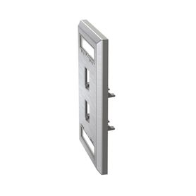 placa de pared vertical de acero inoxidable salida para 2 puertos minicom con espacios para etiquetas178286