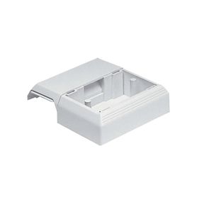 caja superficial con bisagras de instalación a presión para canaletas t45 material pvc rigido color blanco mate