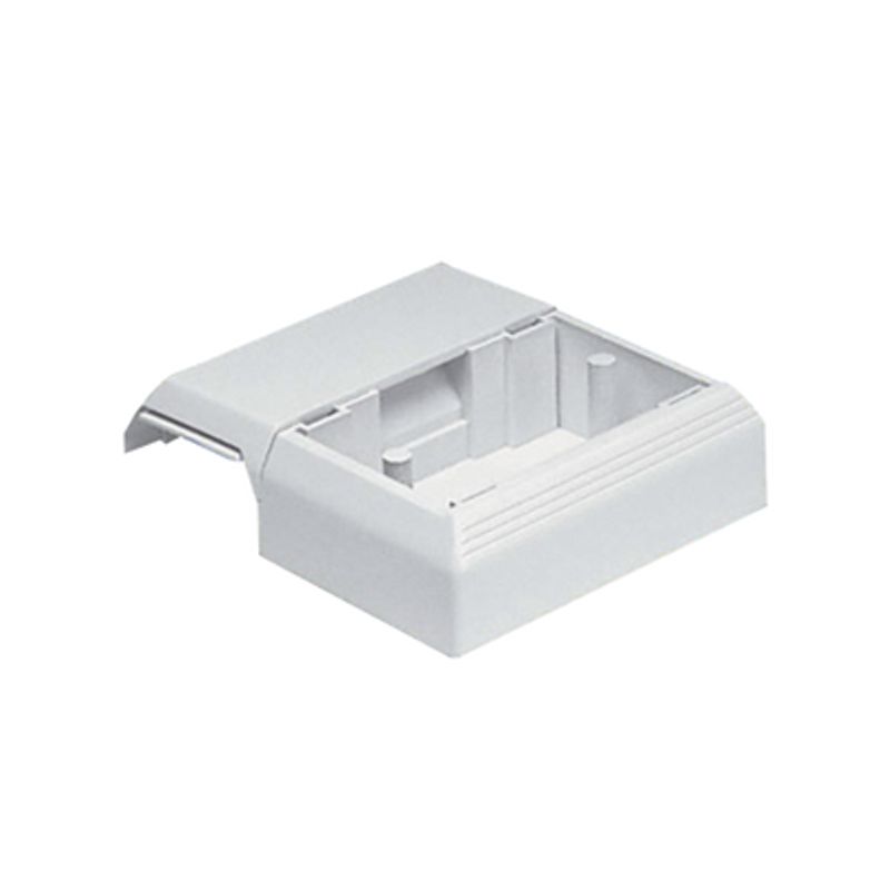 Caja Superficial Con Bisagras De Instalación A Presión Para Canaletas T45 Material Pvc Rigido Color Blanco Mate